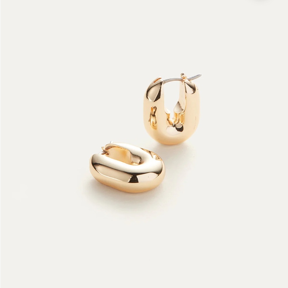 Jenny bird Puffy U-Link Earrings gold